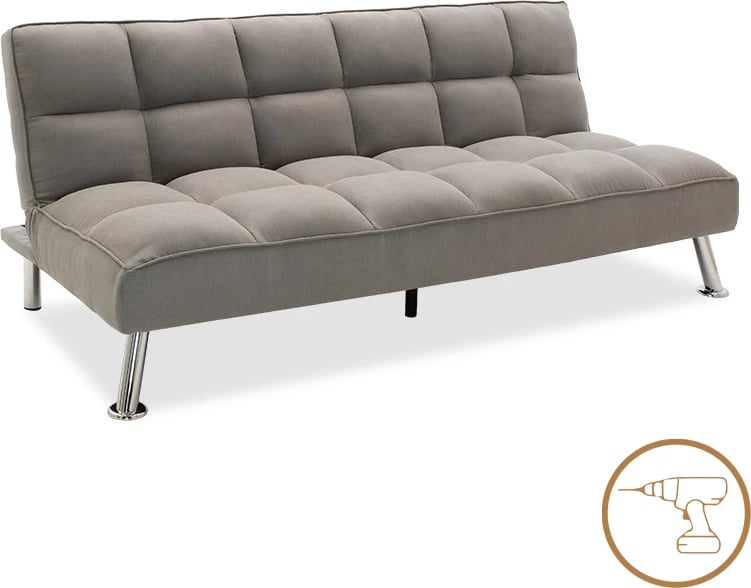 Divan 3 vendësh Rebel, ngjyrë gri e çelët, 189x92x82 cm