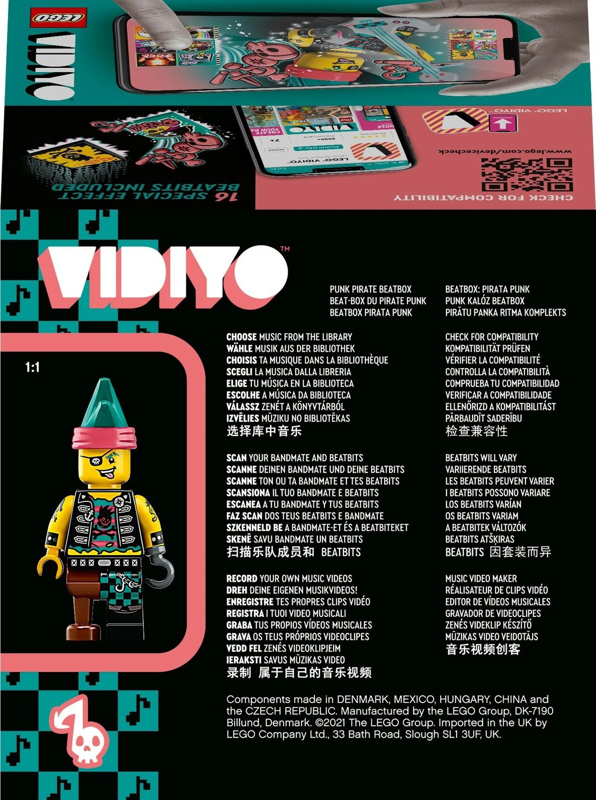 Set ndërtimi LEGO VIDIYO Punk Pirate BeatBox, 73 pjesë, shumëngjyrësh