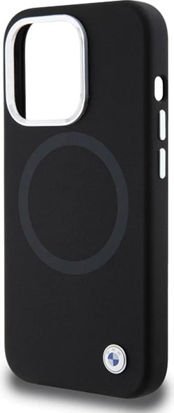 Mbështjellës BMW Signature Liquid Silicone MagSafe për iPhone 15 Pro, i zi