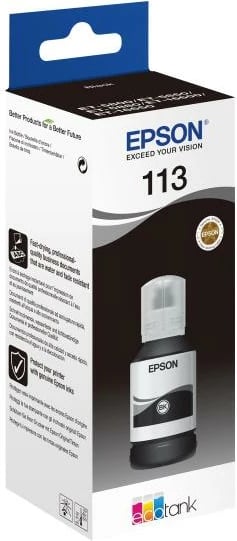 Shishe bojë printeri, Epson, 113 EcoTank (C13T06B140), pigment, 130 ml, e zezë