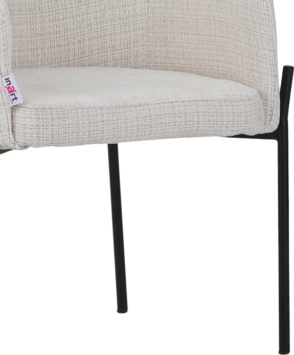 Karrige Tolerse Inart, pëlhurë bezhë, këmbë metalike të zeza, 58x57x80cm