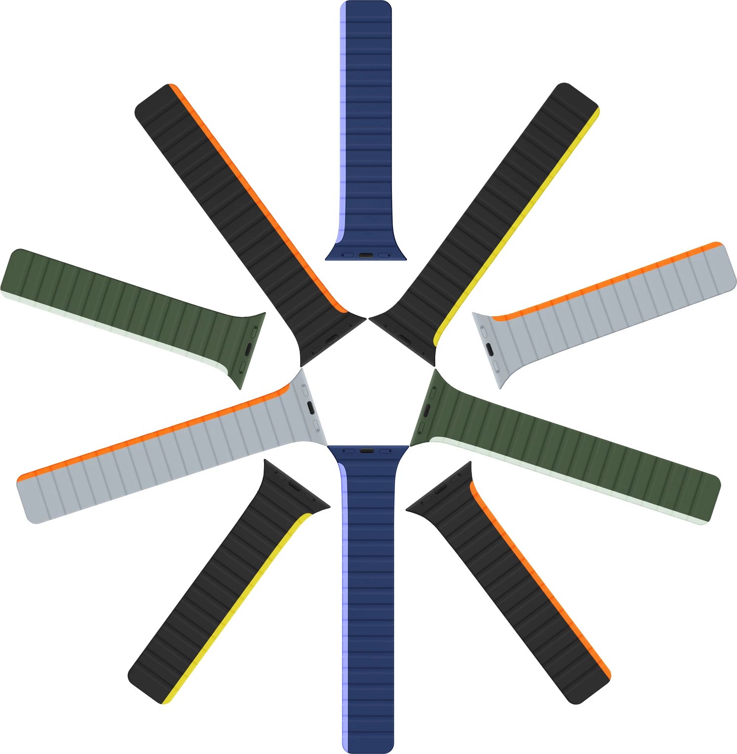 Rrip magnetik për Apple Watch Dux Ducis Strap LD Version, 41/40/38mm, zi/verdhë