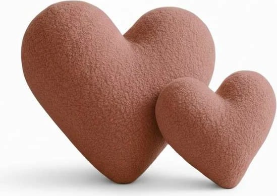 Jastëk zemër i madh Teddy, rozë, Evila Originals