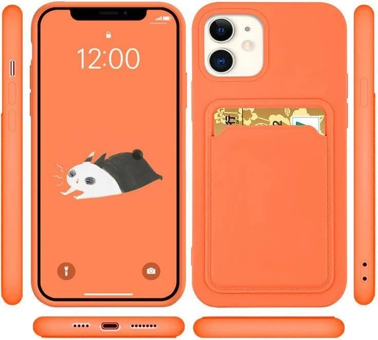 Mbështjellës silikoni Hurtel Card Case për Samsung Galaxy S22+, me xhep për karta, Blu navy