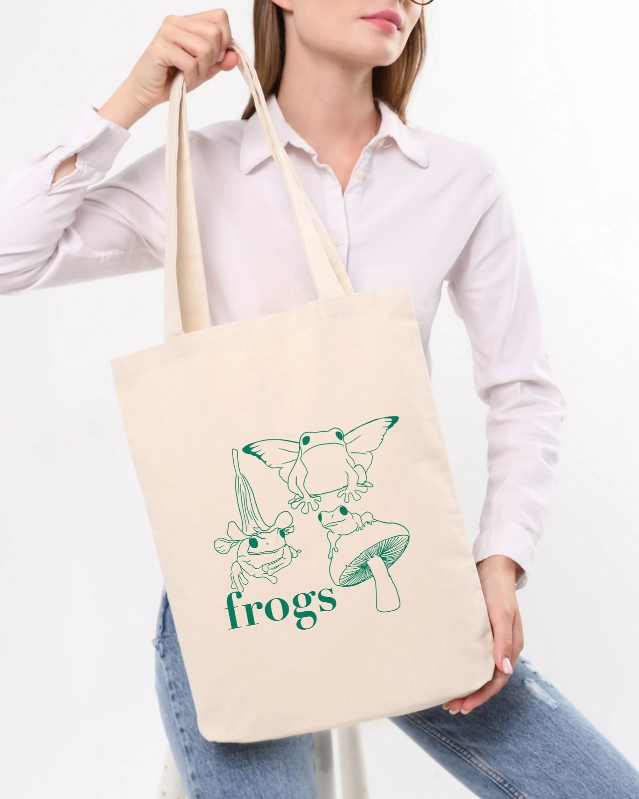 Torbë tote Zoozie Bags, krem, 35x40x8cm