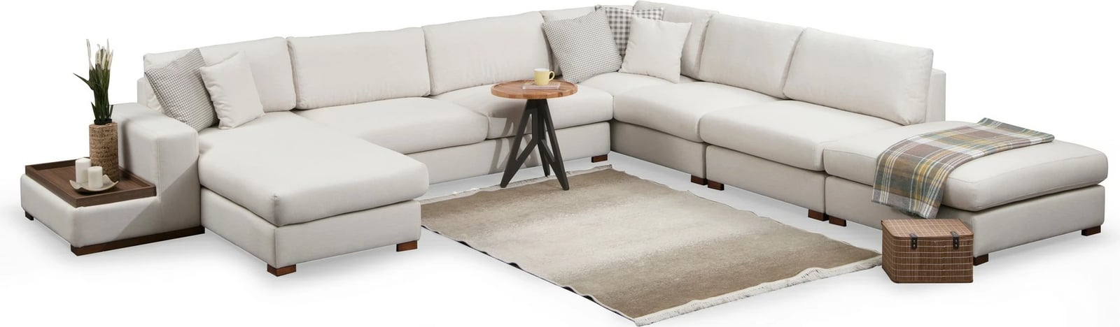 Këndore Atelier del Sofa, Loop 11, ngjyrë bezhë, set