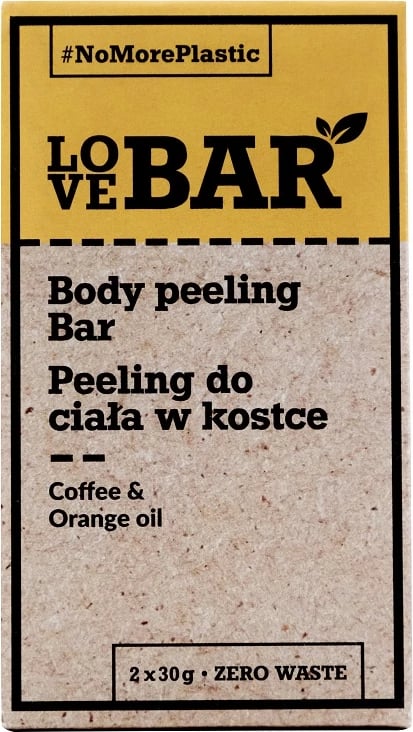 Bar peeling për trup për femra Love Bar Kafe & Vaj Portokalli 2x30g
