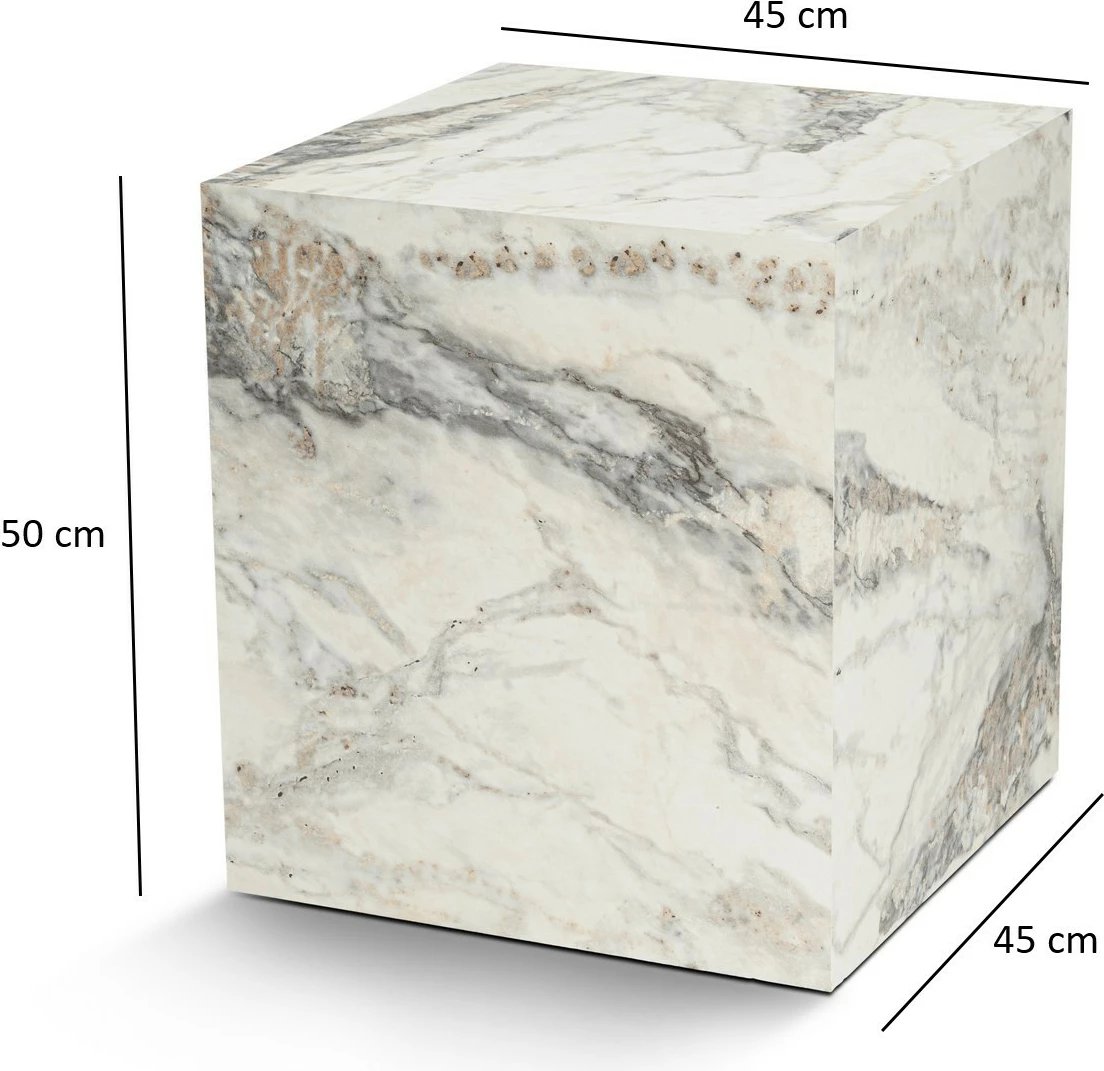 Tavolinë anësore Nordure, formë kub, ngjyrë Freesia