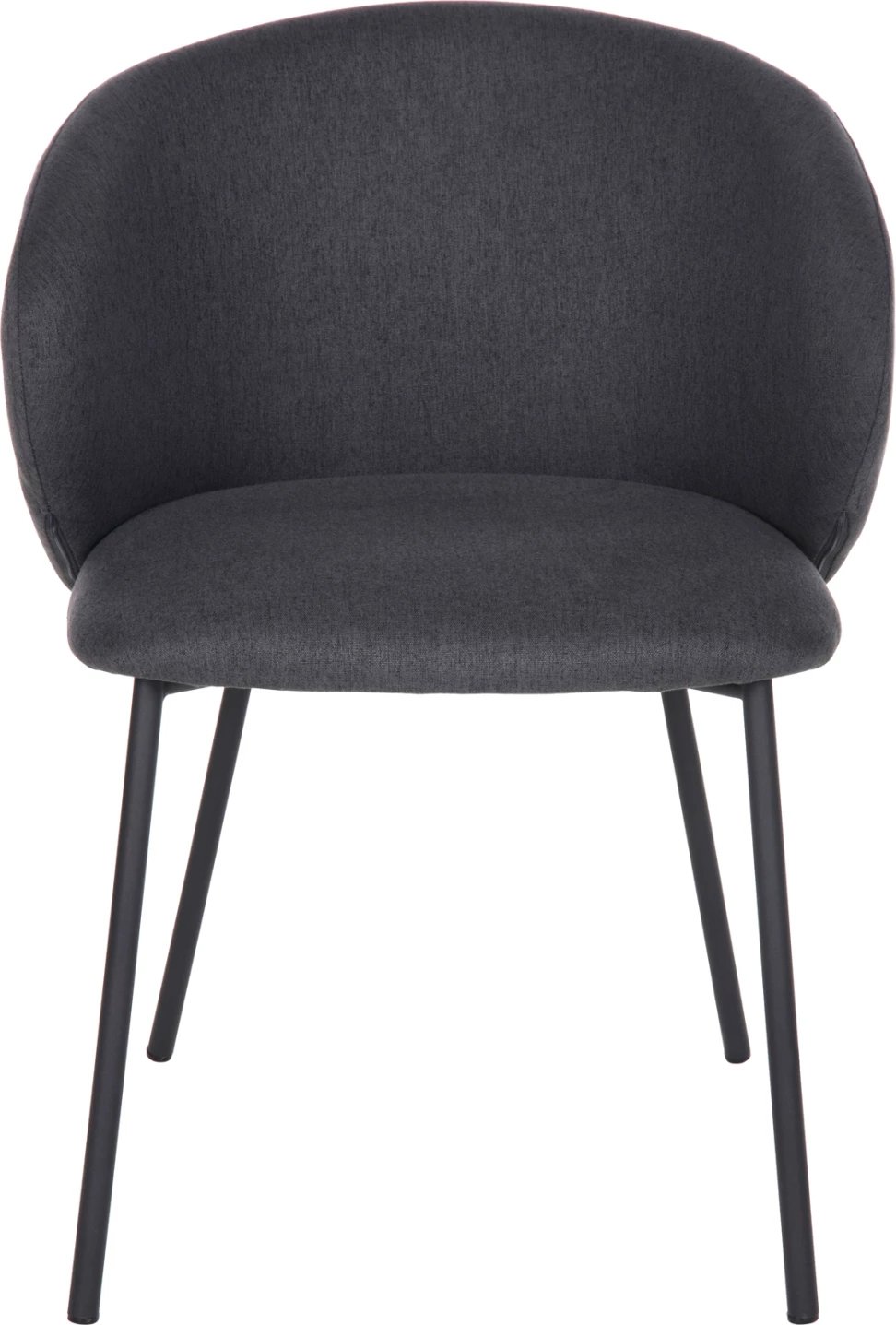 Karrige ngrënieje ISIAH FH9615.01, pëlhurë gri, këmbë metalike të zeza, 56x56x76H cm., set prej 2 copë