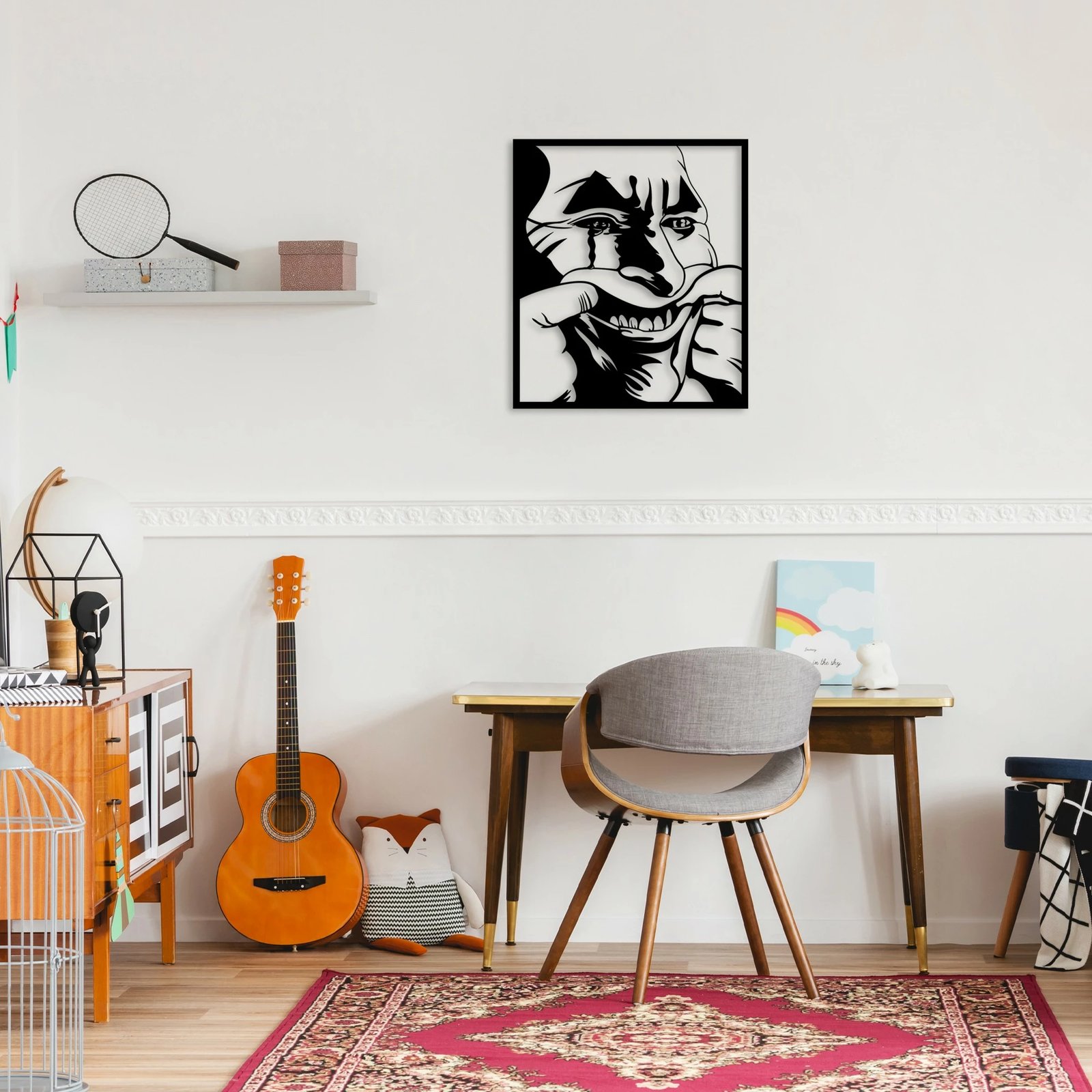 Aksesor dekorativ metalik për mur, Wallity, Pun On A Happy Face