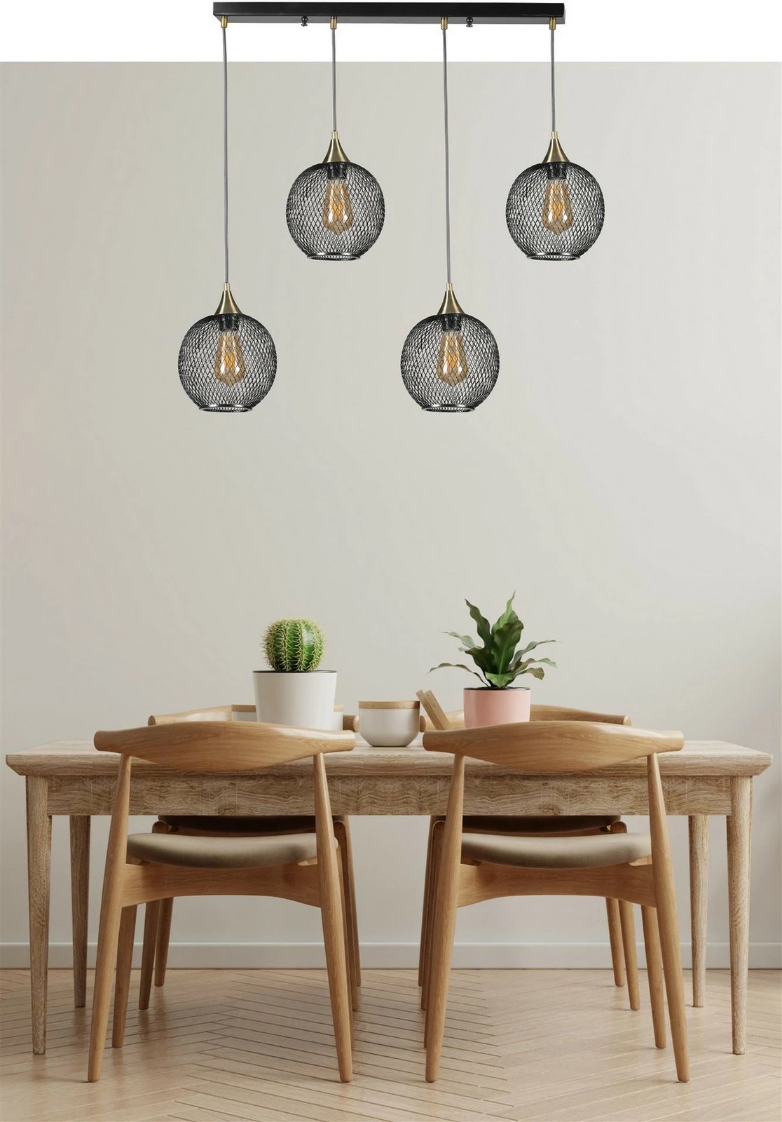 Llambadar Opviq Jupiter 8721-6, metalik, ngjyrë e zezë