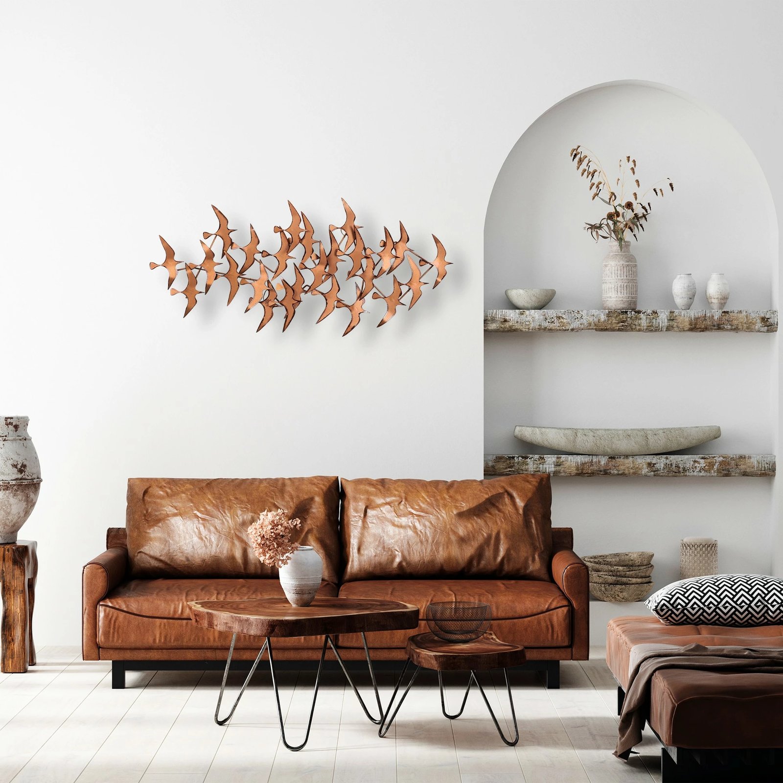 Aksesor dekorativ metalik për mur, Wallity, Martılar