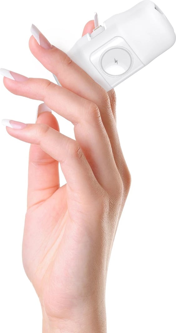 Powerbank Wozinsky WF16-YLS, 5000mAh, 15W, Lightning, USB-C, karikues për Apple Watch, Bardhë