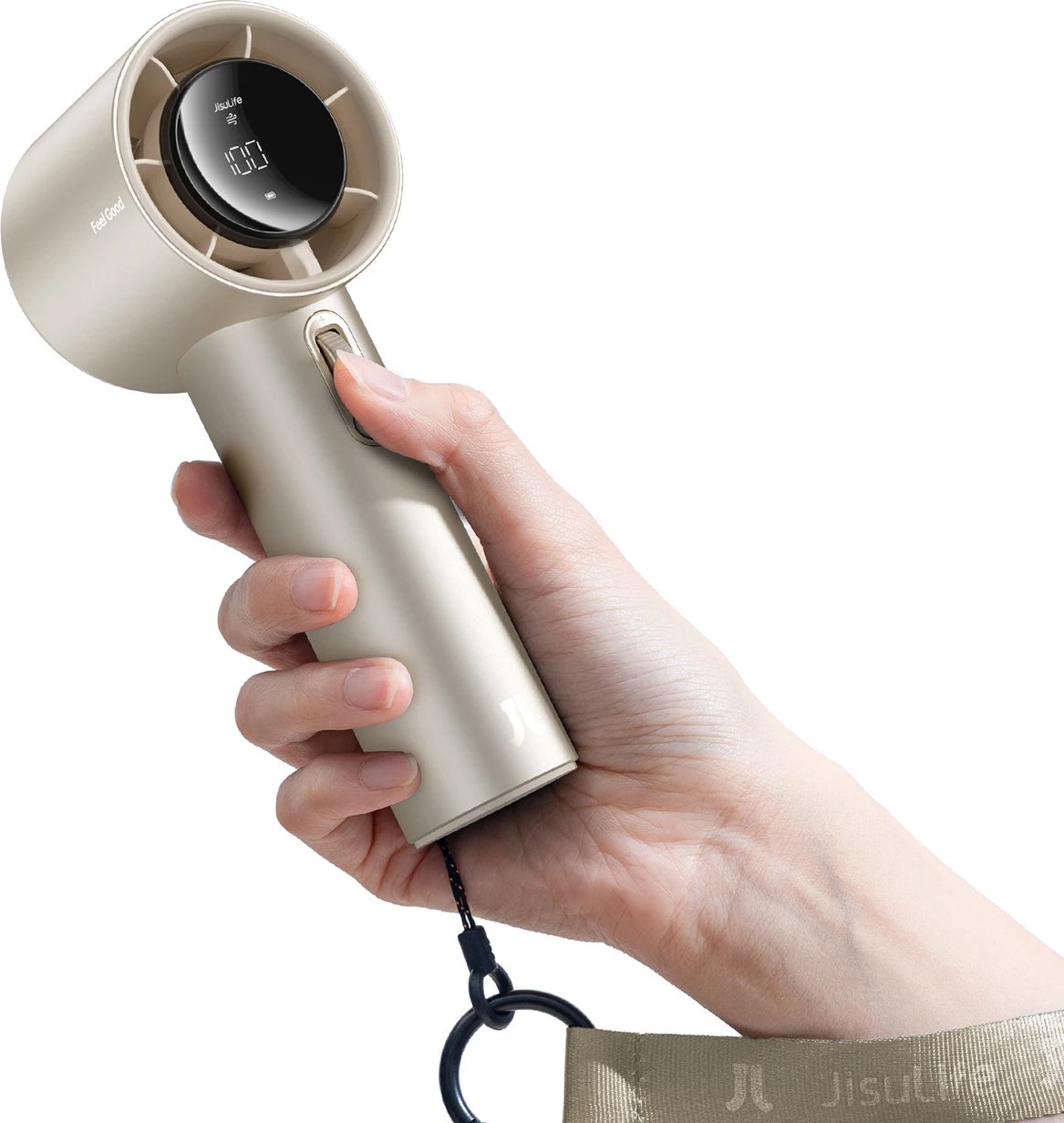 Ventilator dore Jisulife Pro1 S FA53PRO, 5000 mAh, USB-C, me ekran, Kafe e çelët