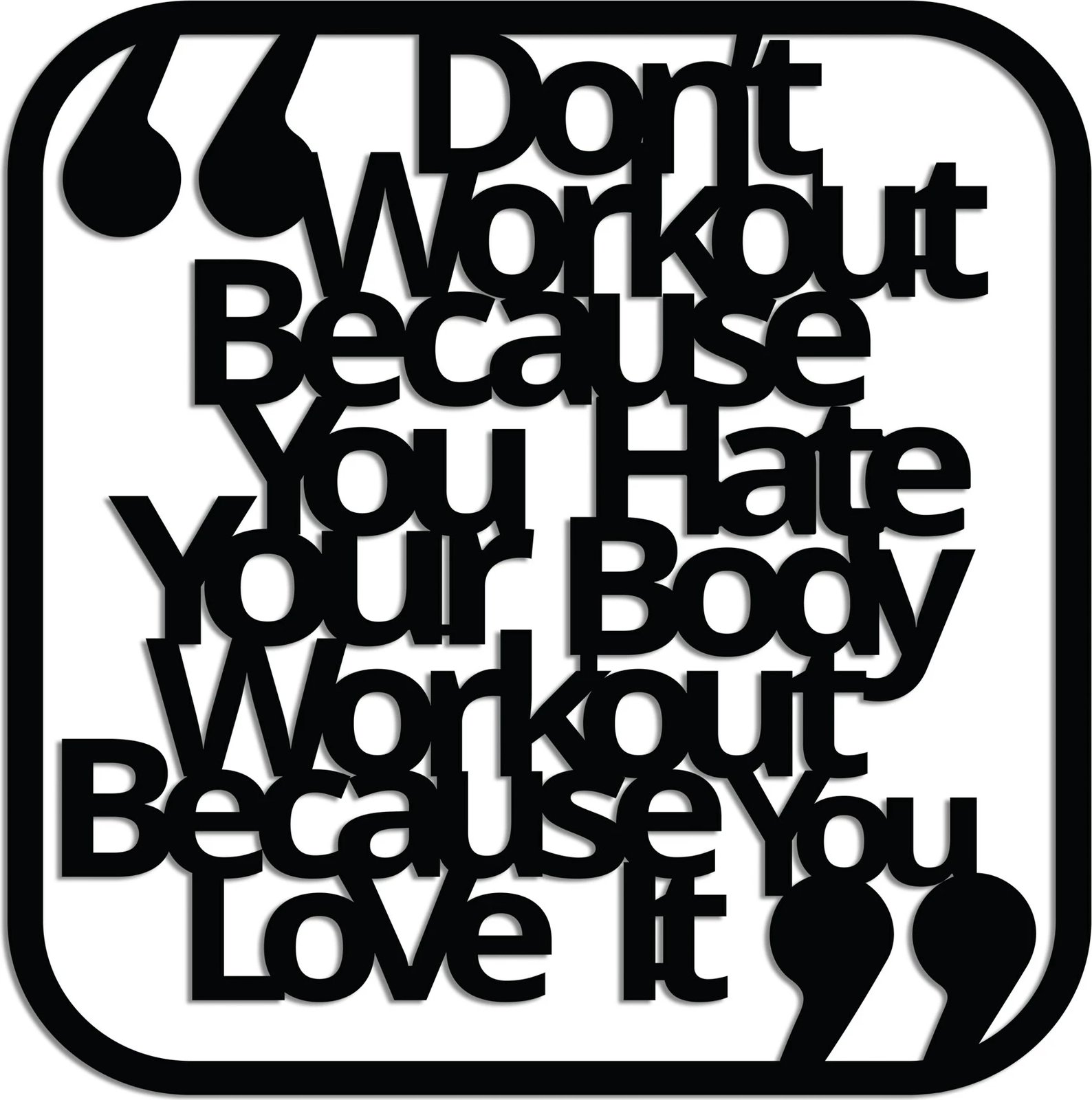 Aksesor dekorativ metalik për mur, Wallity, Don't Workout