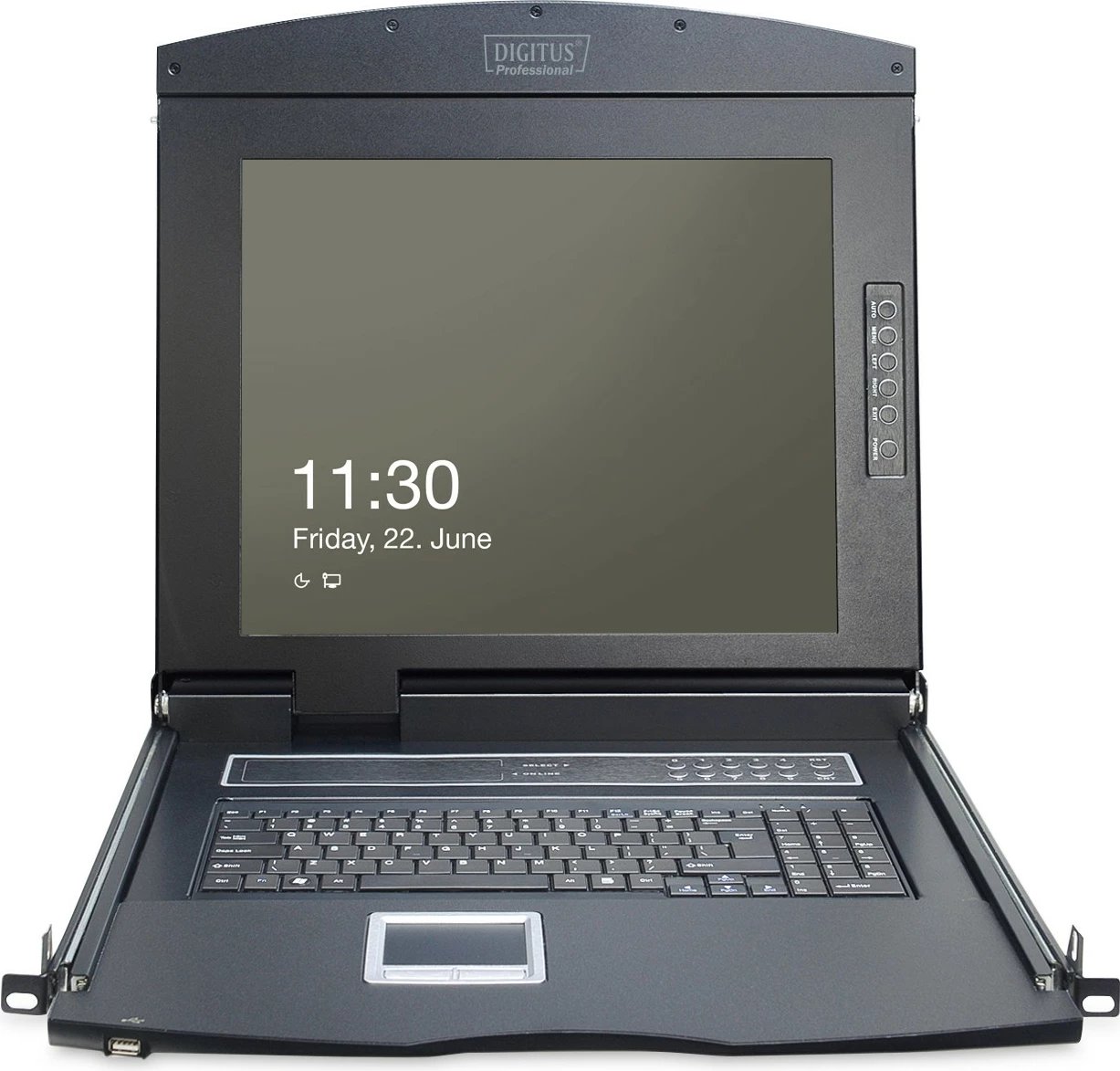 Konsolë modulare Digitus 17" TFT, 8-port KVM, touchpad, e zezë