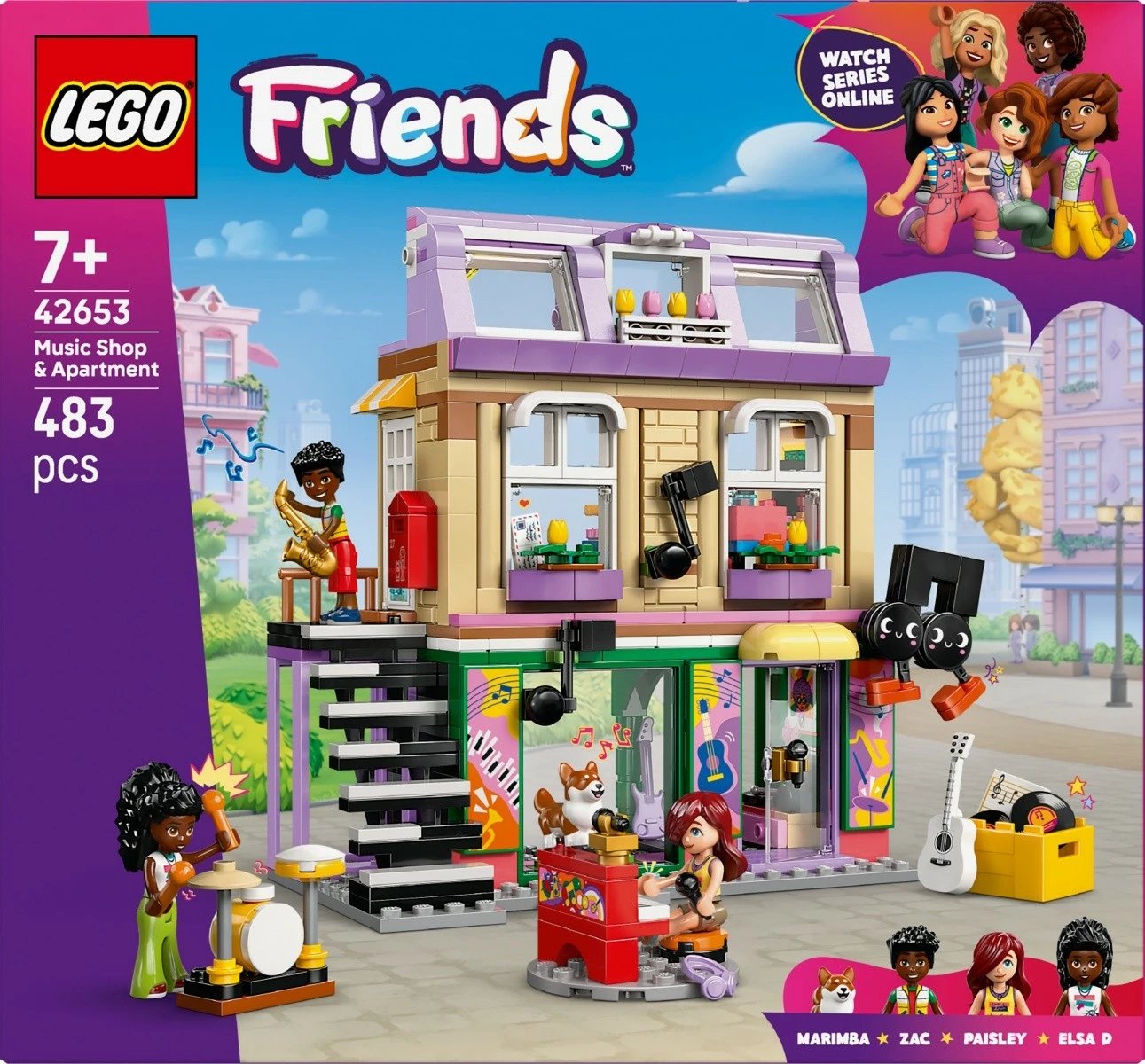 Set LEGO Friends Music Shop & Apartment 42653, 483 pjesë, për fëmijë, shumëngjyrësh