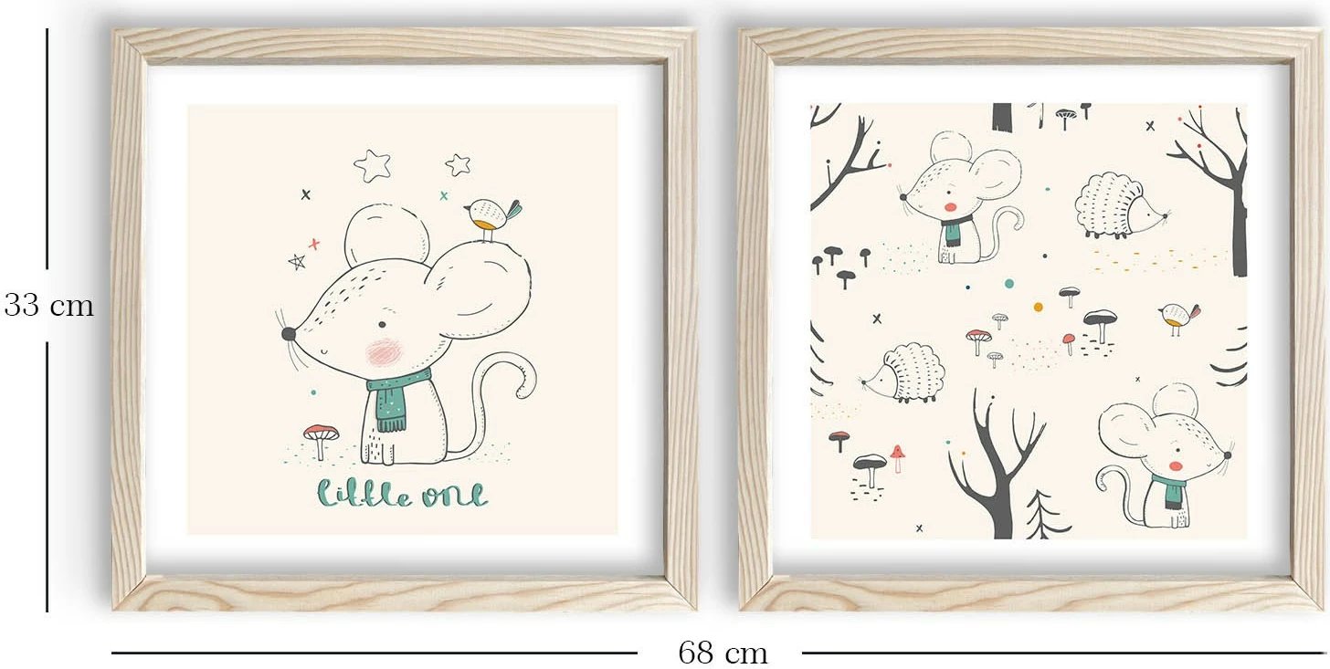 Pikturë dekorative me kornizë MDF (2 copë), Wallity, 2P3333KCT-004