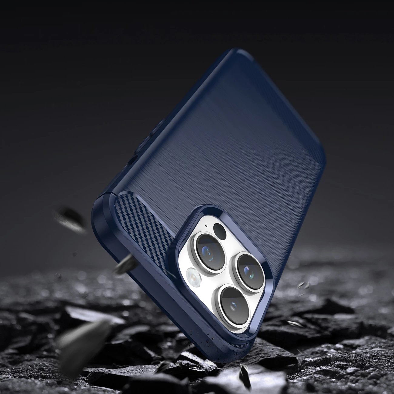 Mbështjellës Hurtel Carbon Case për iPhone 14 Pro Max, TPU, Blu