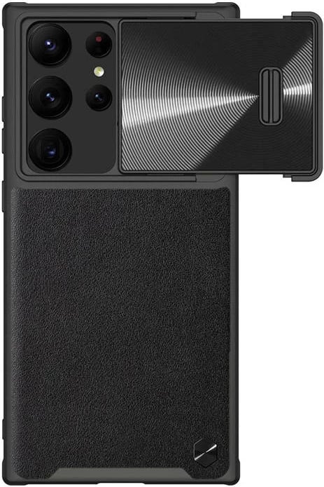 Mbështjellës Nillkin CamShield Leather për Samsung Galaxy S23 Ultra, i zi