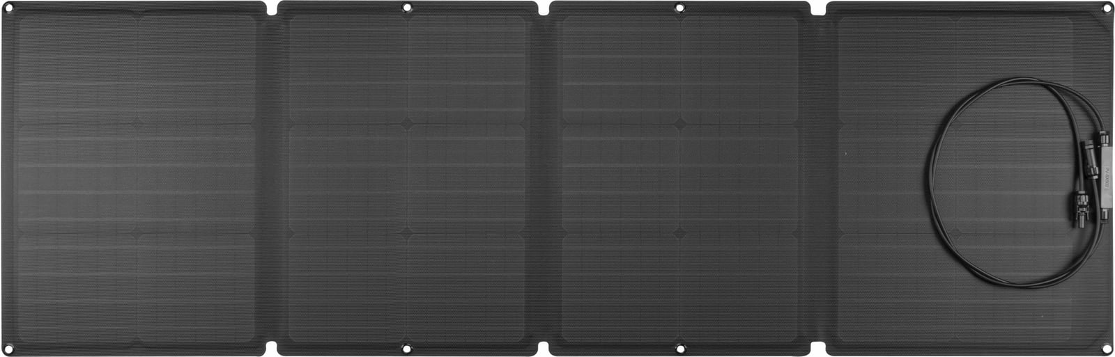 Panel diellor EcoFlow 110W, monokristalin, i zi, portativ