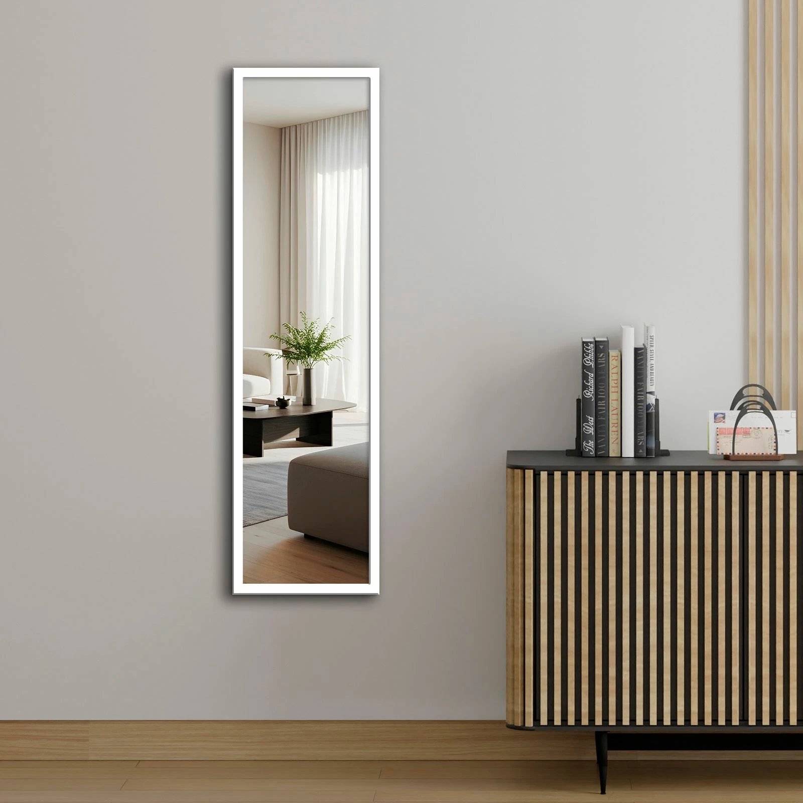 Pasqyrë Cheval, ngjyrë e bardhë, Skye Decor, 35x125cm