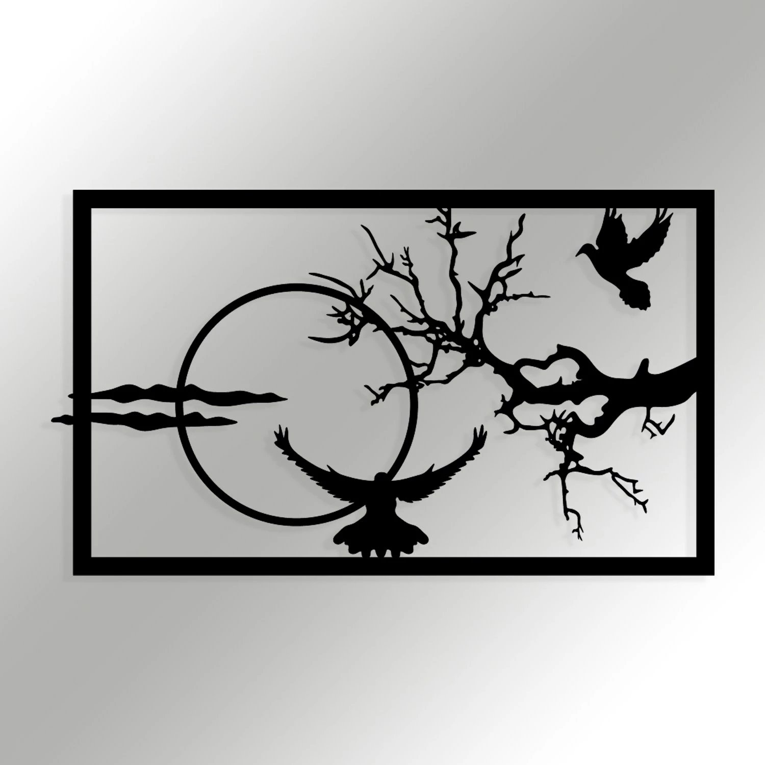 Aksesor dekorativ metalik për mur, Wallity, ngjyrë e zezë