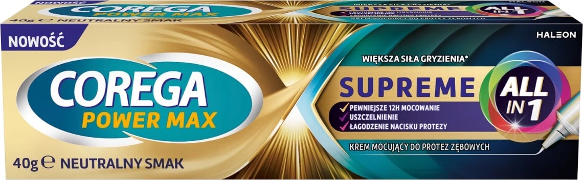 Krem fiksues për proteza Corega Power Max Supreme All in 1, 40g