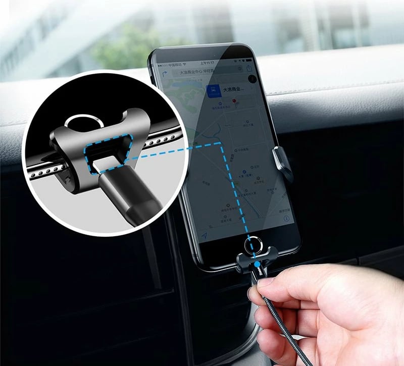 Mbajtës graviteti për celular Baseus SUYL-01, për grilë ventilimi, i zi