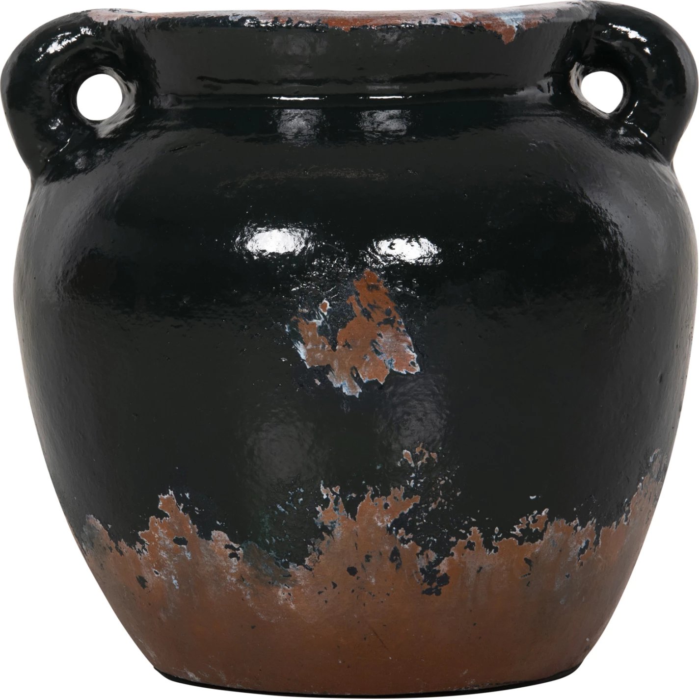 Vazo dekorative FH4380 terrakote, ngjyrë e zezë