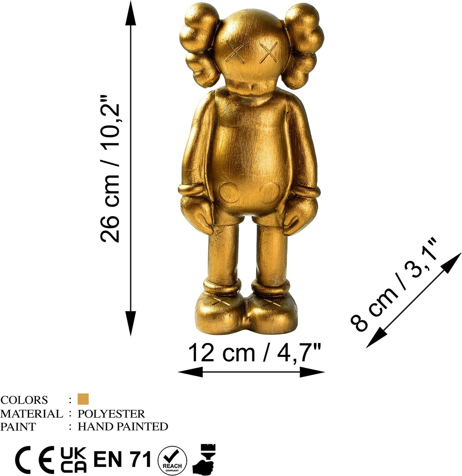 Objekt dekorativ Aberto Design, Yak-051, ngjyrë ari