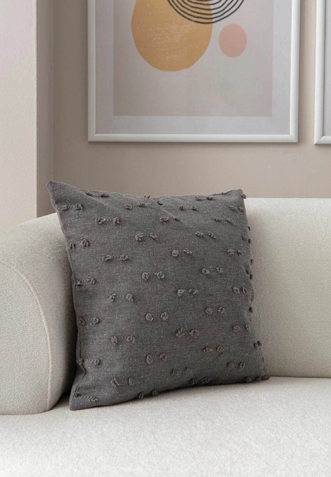 Jastëk dekorativ, ngjyrë gri, Evila Originals, Tuffet v5, 43x43cm
