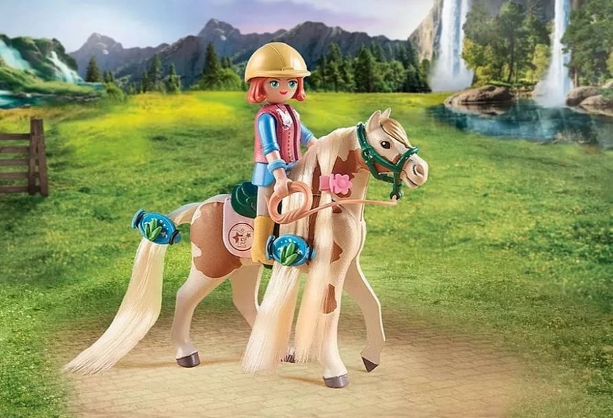 Set lodrash Playmobil Horses of Waterfall Ellie me kalë, 33 pjesë
