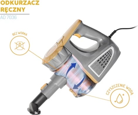 Fshesë me korrent dore/vertikale, Adler AD 7036, 800W, 1.5L, pa qese, 17 kPa Fshesë me korrent dore/vertikale, Adler AD 7036, 800W, 1.5L, pa qese, 17 kPa