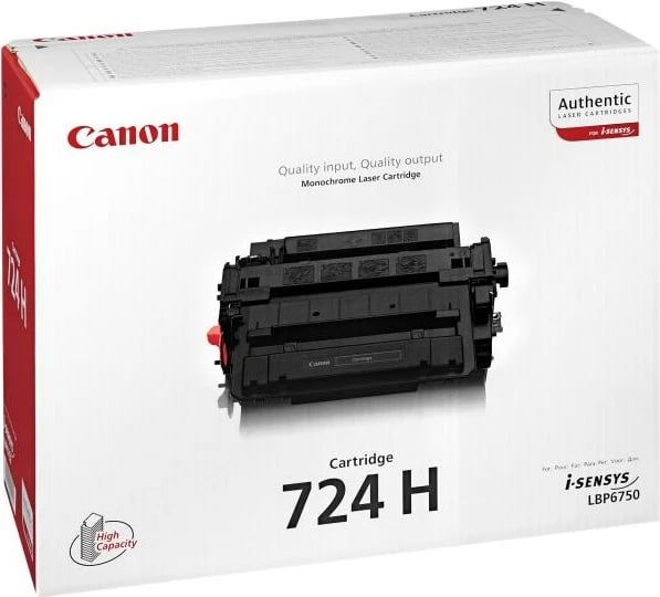 Toner Canon 724H 3482B002 kapacitet i lartë ~12,500 faqe, origjinal, e zezë