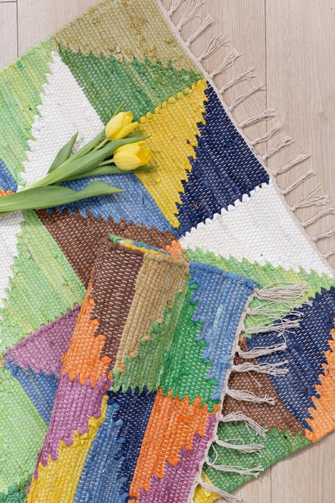 Qilim tringjish, pambuk, shumëngjyrësh, 60x90cm