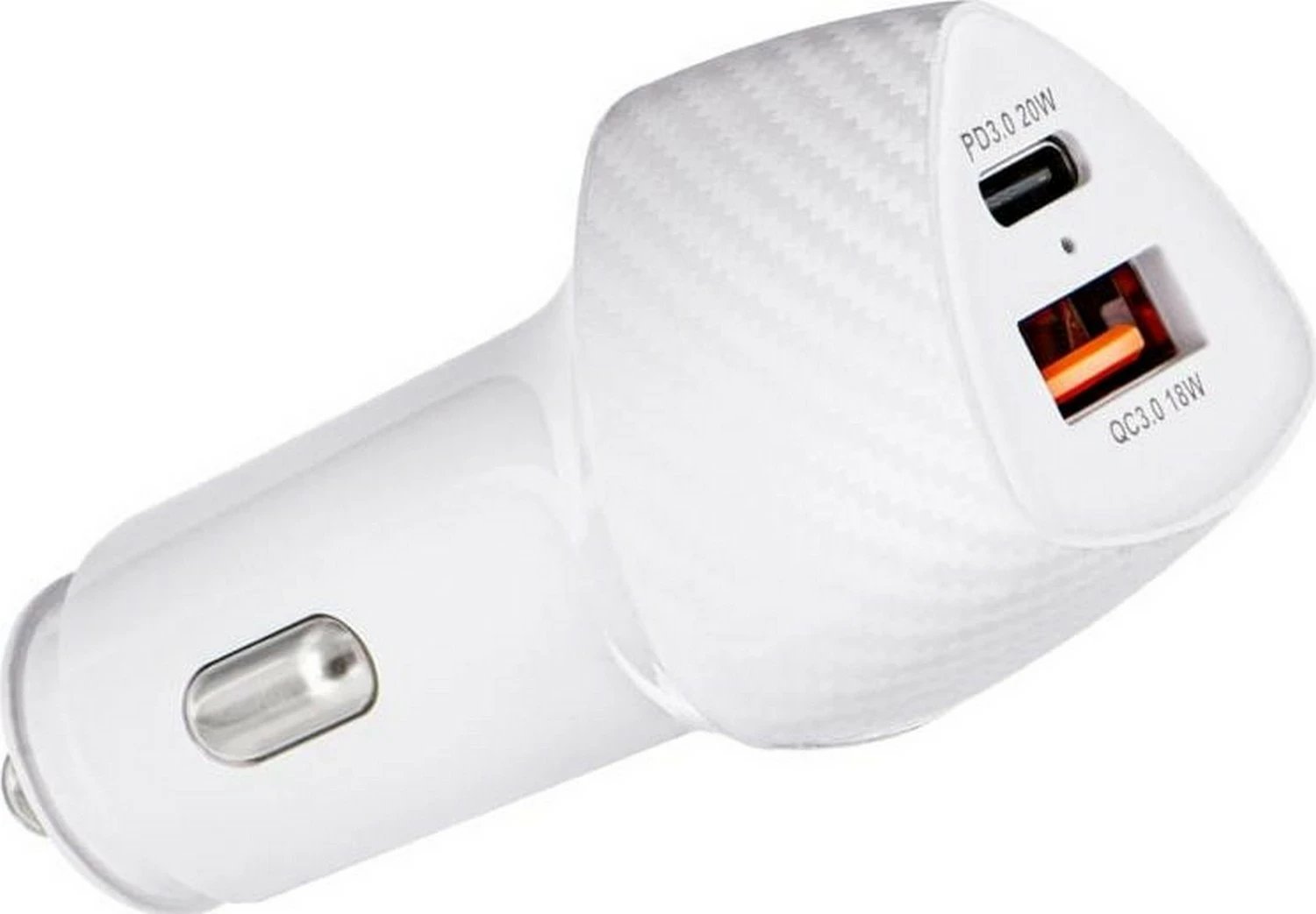Karikues veture Forcell F-Energy Carbon CC50-1A1C, 38W, 1x USB-C, 1x USB-A, i bardhë