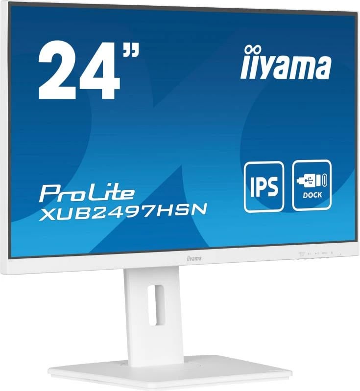 Monitor, iiyama, XUB2497HSN-W2, 24", IPS, USB-C dock, e bardhë