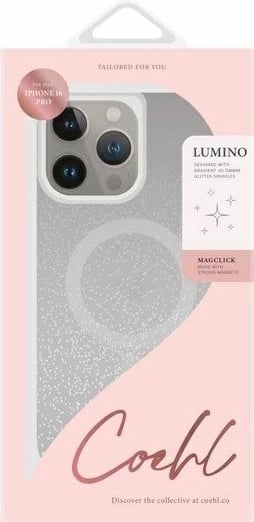 Mbështjellës UNIQ Coehl Lumino Magnetic Charging për iPhone 16 Pro, argjendtë