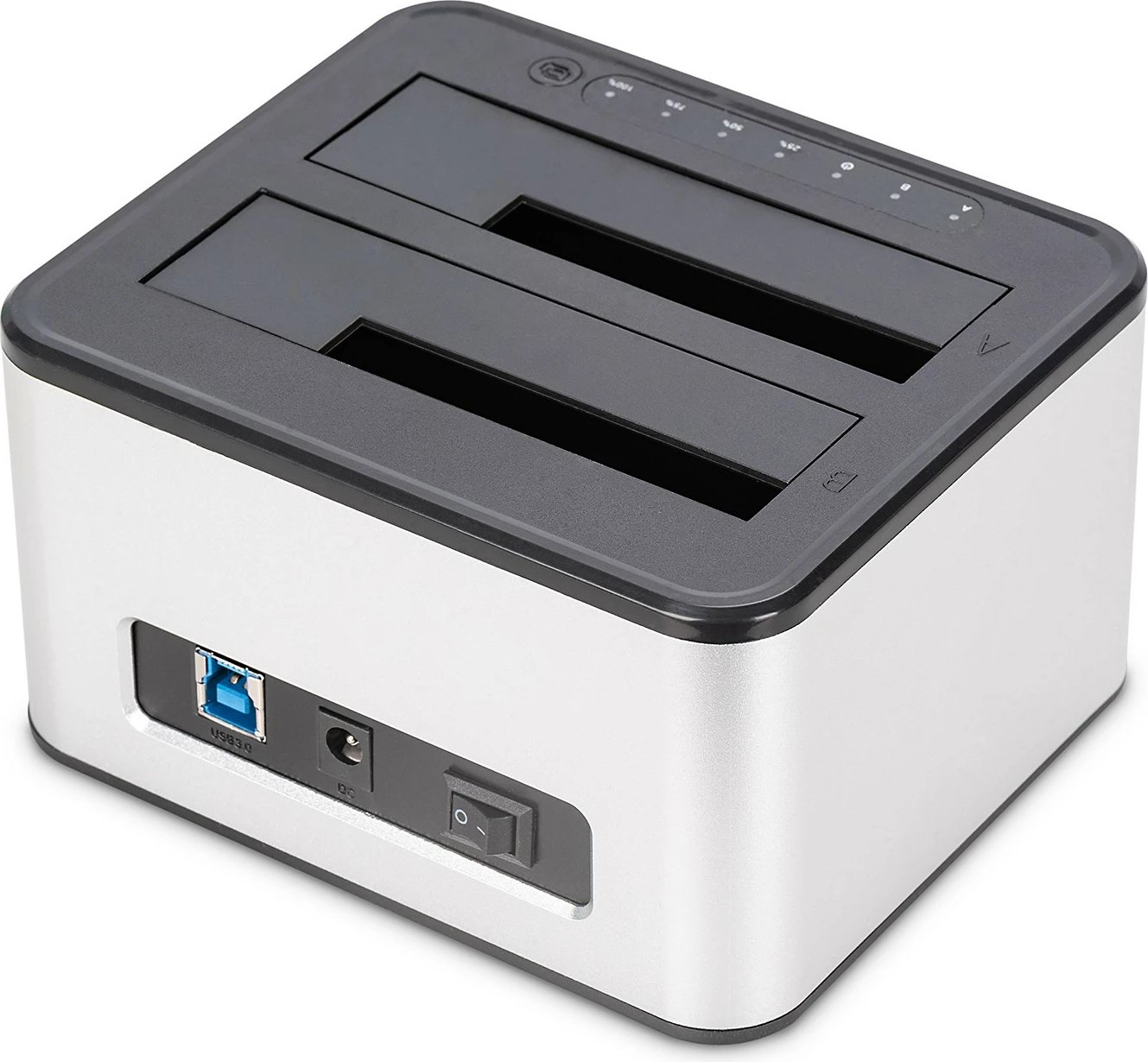 Docking station Digitus USB 2x 2.5/3.5 SATA, zi/bardhë