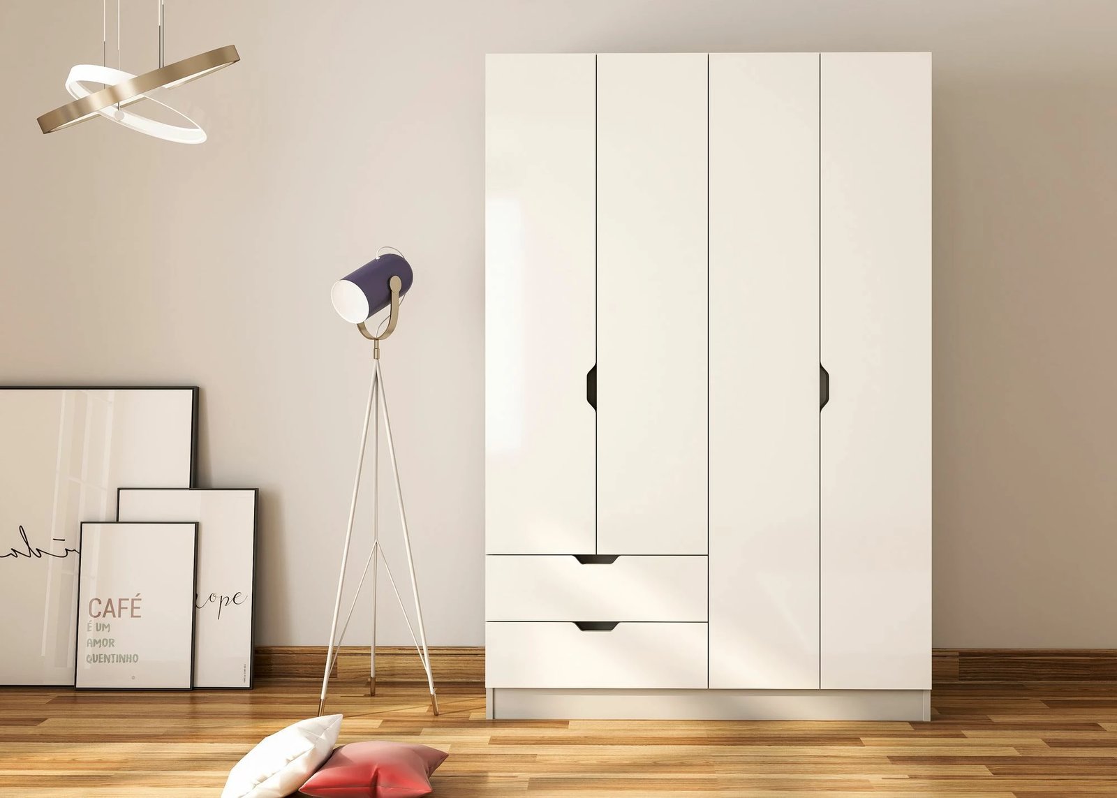 Dollap Skye Decor, RB-156, ngjyrë e bardhë mat, 120x180x45cm