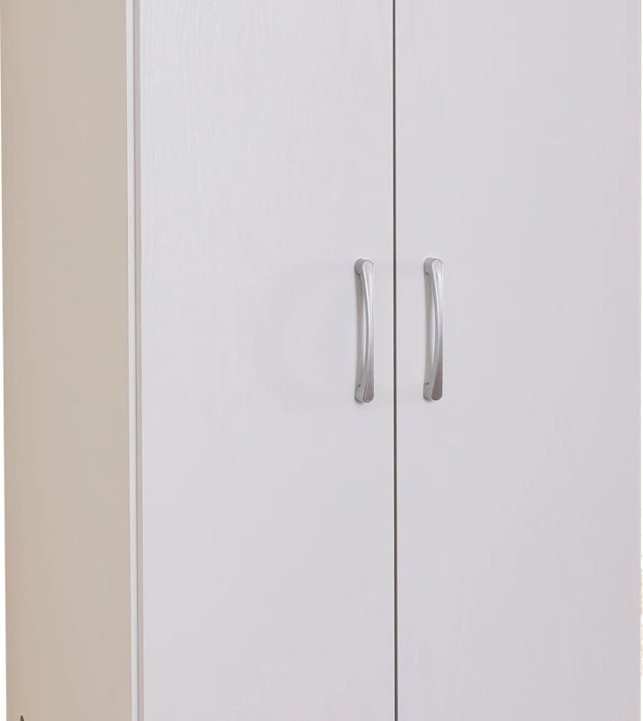 Dollap dy dyer Jonar ngjyrë e bardhë melamine 60x42x180cm