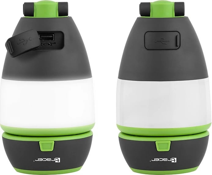 llambë kampingu 3‑në‑1, Tracer, Flex TRAOSW47137, 200 lm, bateri 1500 mAh, kohë pune 6 orë, powerbank, e zezë/jeshile