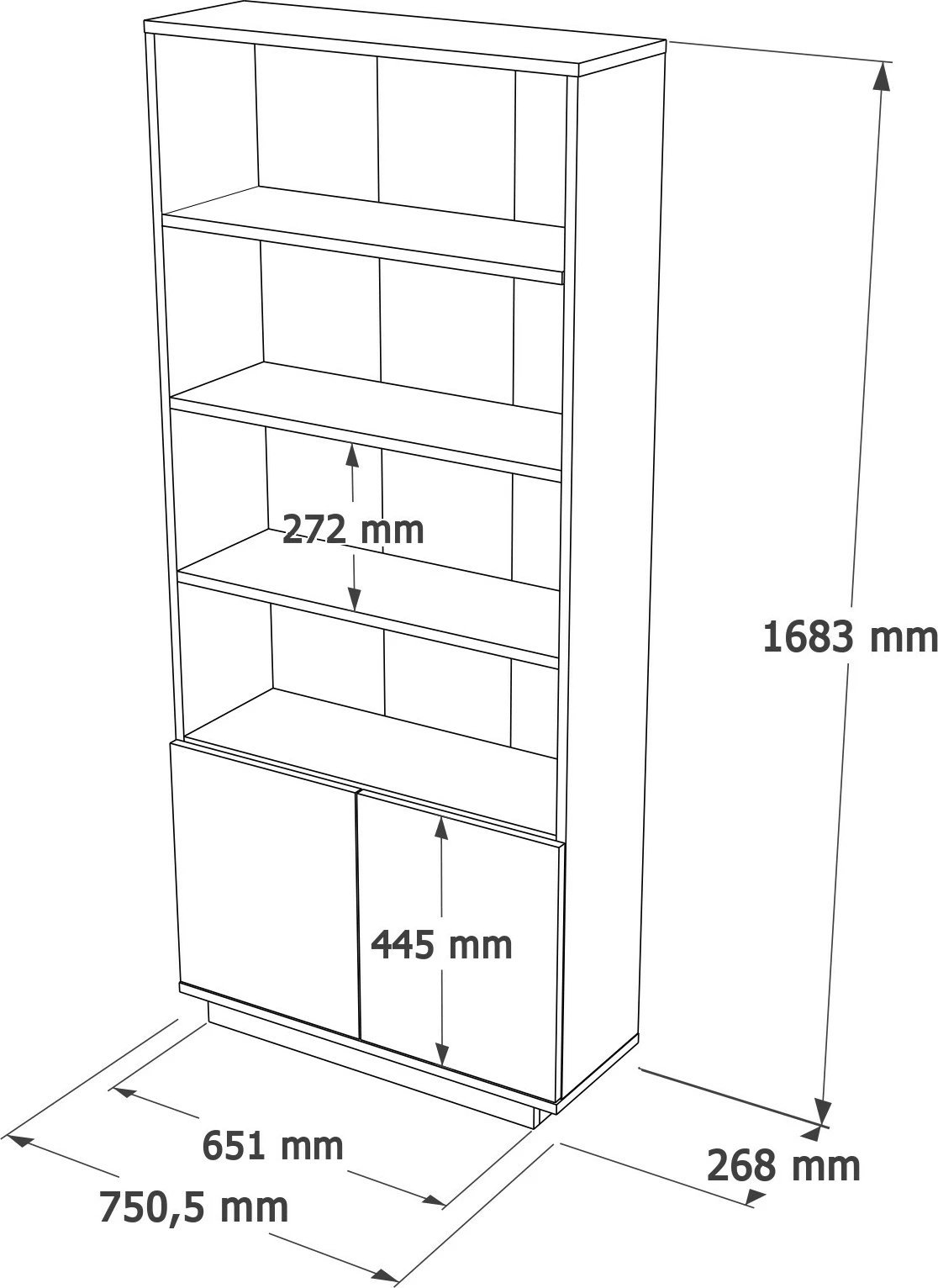 Raft librash Hanah Home, Fr16-Aw, ngjyrë pishë Atlantike dhe e bardhë