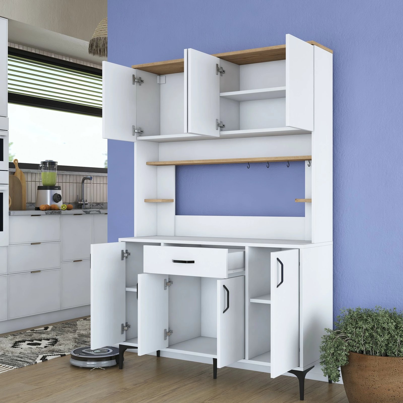 Dollap multifunksional Skye Decor, ngjyrë arre dhe e bardhë, JE177 - 3423