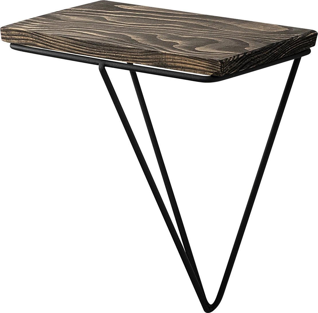 Raft muri industrial Hanah Home, ngjyrë e zezë dhe arre e errët, Phalaenopsis