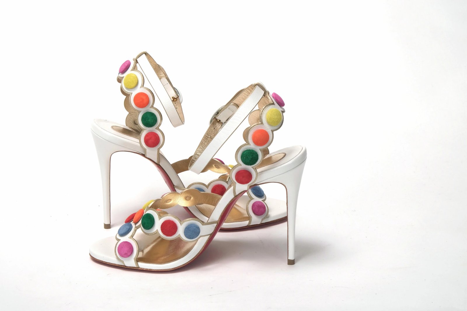 Sandale me taka për femra Christian Louboutin, të bardha