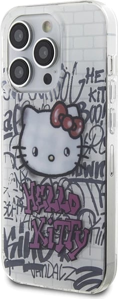 Mbështjellës Hello Kitty IML Kitty On Bricks Graffiti për iPhone 14 Pro Max, Bardhë