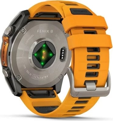 Smartwatch Garmin Fenix 8, 51 mm, AMOLED, 32 GB, Titanium, Portokalli