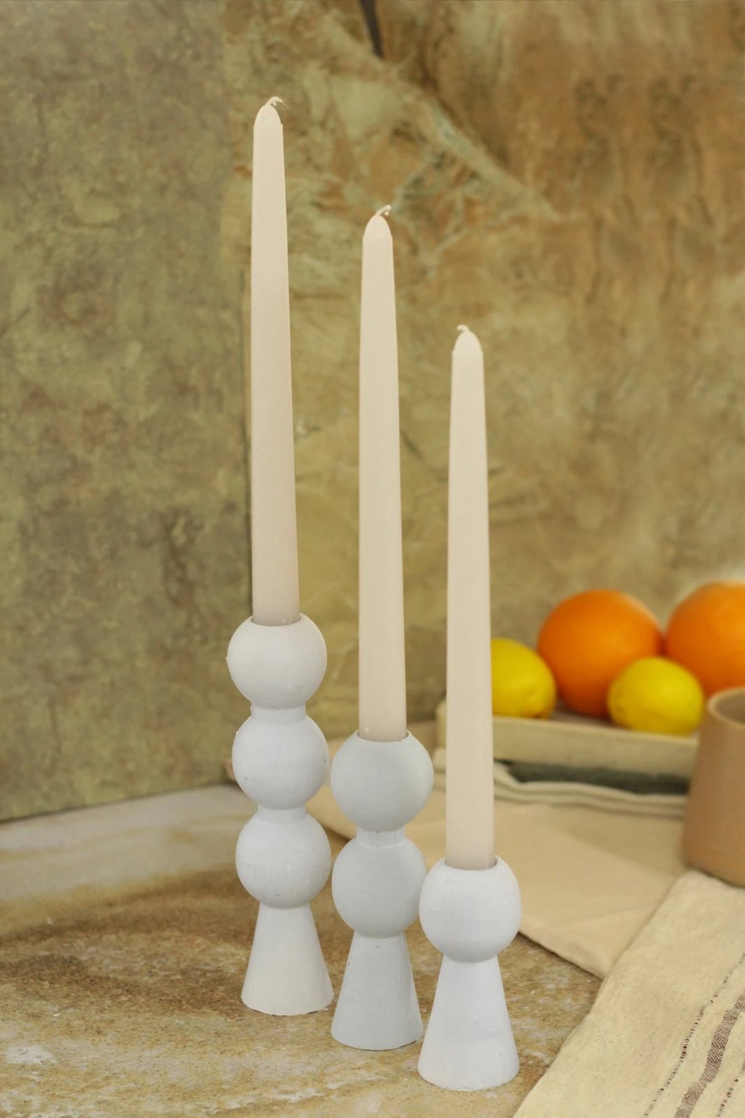 Set qirinjsh me mbajtëse (6 copë), Evila Originals, Piyon 3, ngjyrë gri